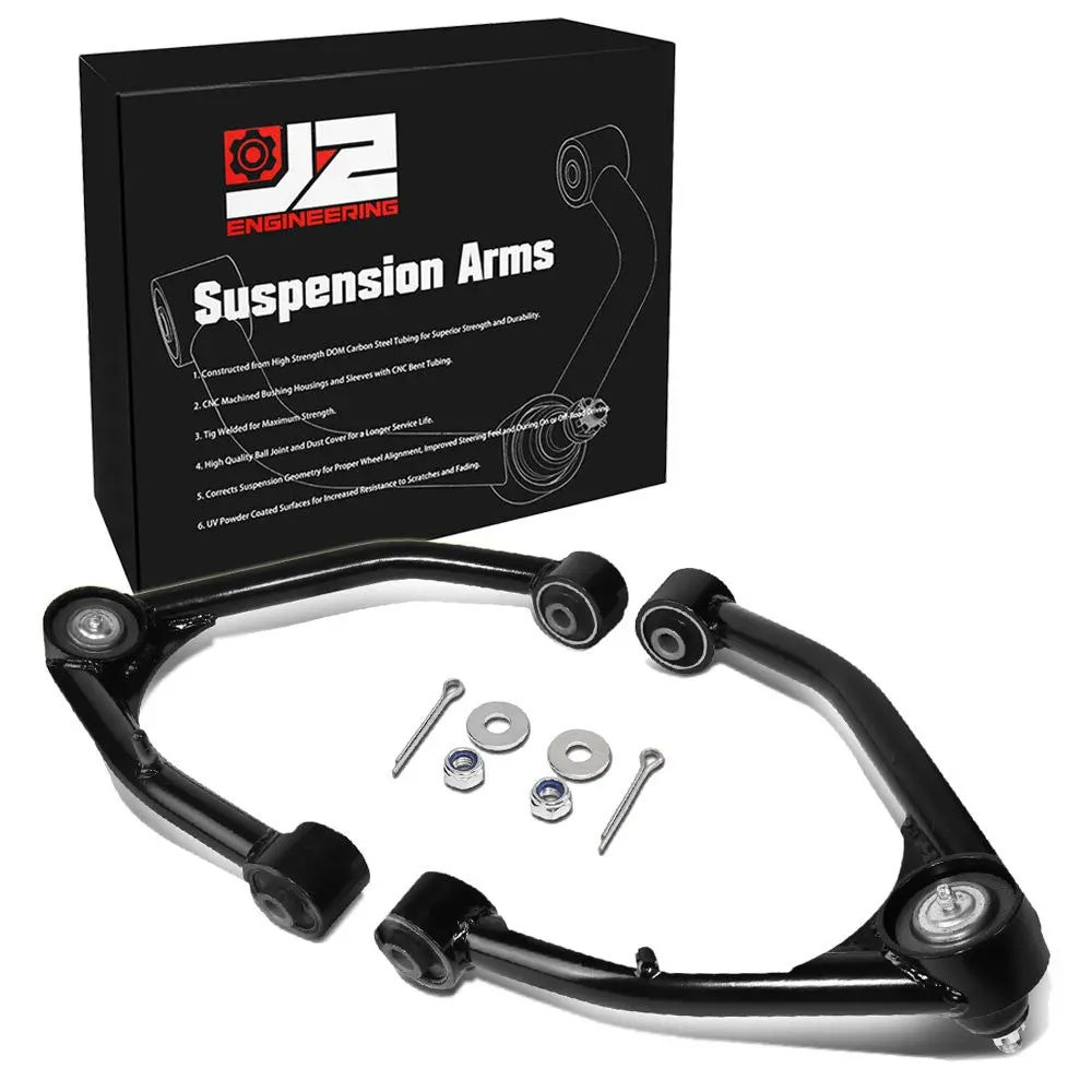 J2 Black 2-4" Lift Front Upper Control Arm For 07-19 Escalade Avalanche Silverado 1500 Suburban Tahoe Sierra Yukon 1