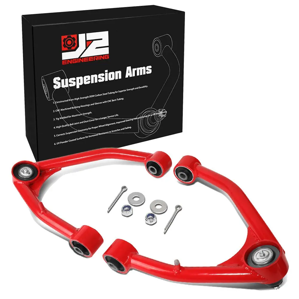 J2 Red 2-4" Lift Front Upper Control Arm For 07-19 Escalade Avalanche Silverado 1500 Suburban Tahoe Sierra Yukon 1