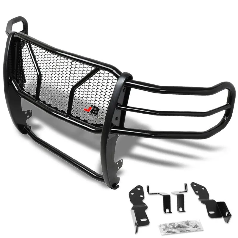 J2 Black Mild Steel Full Front Grille Guard For 07-10 Silverado 2500 Hd/3500 Hd 1