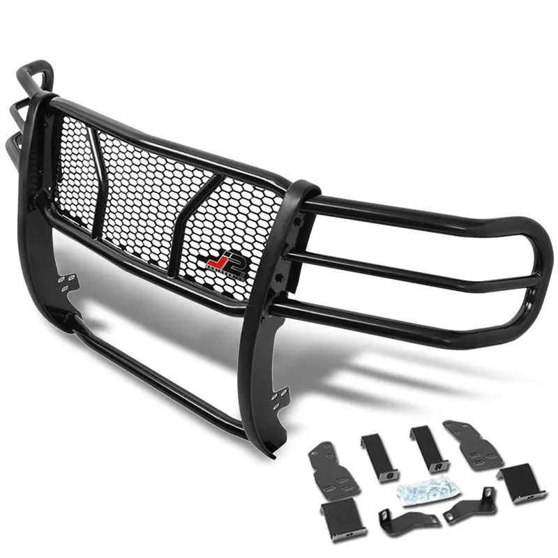 J2 Black Mild Steel Full Front Grille Guard For 07-13 Gmc Sierra 1500 4.3L/5.3L 1