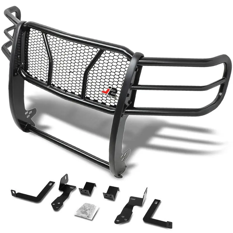 J2 Black Mild Steel Full Front Grille Guard For 11-14 Gmc Sierra 2500 Hd/3500 Hd 1