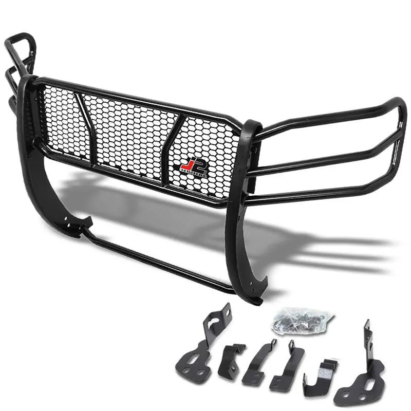 J2 Black Mild Steel Frame Full Front Grille Guard For 04-15 Nissan Titan 5.6L 1