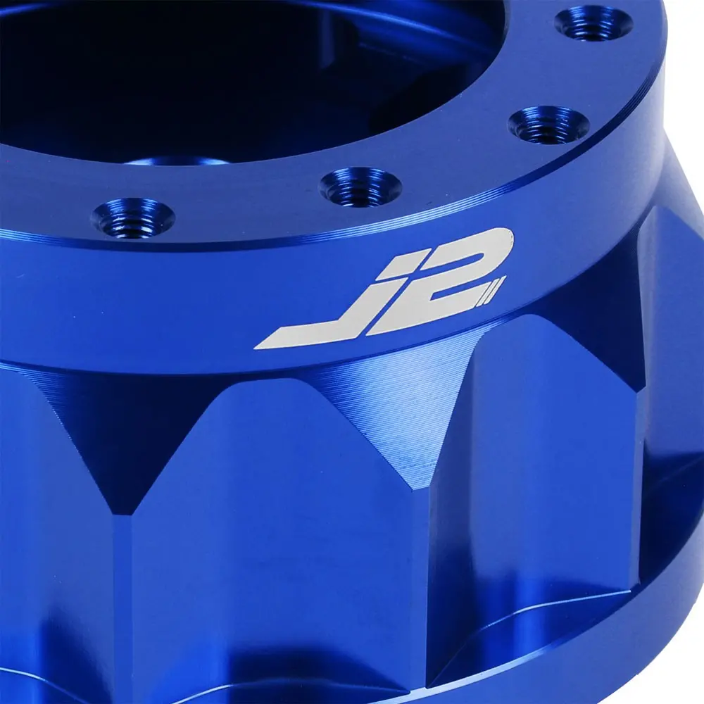 J2 Aluminum Blue Gear Style 6-Bolt Steering Wheel Hub Adapter For 99-09 Impreza 2
