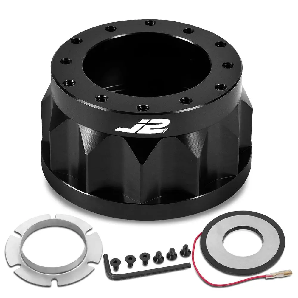 J2 Aluminum Black Gear Style 6-Bolt Wheel Hub Adapter For 90-20 Mx-5 Miata 1