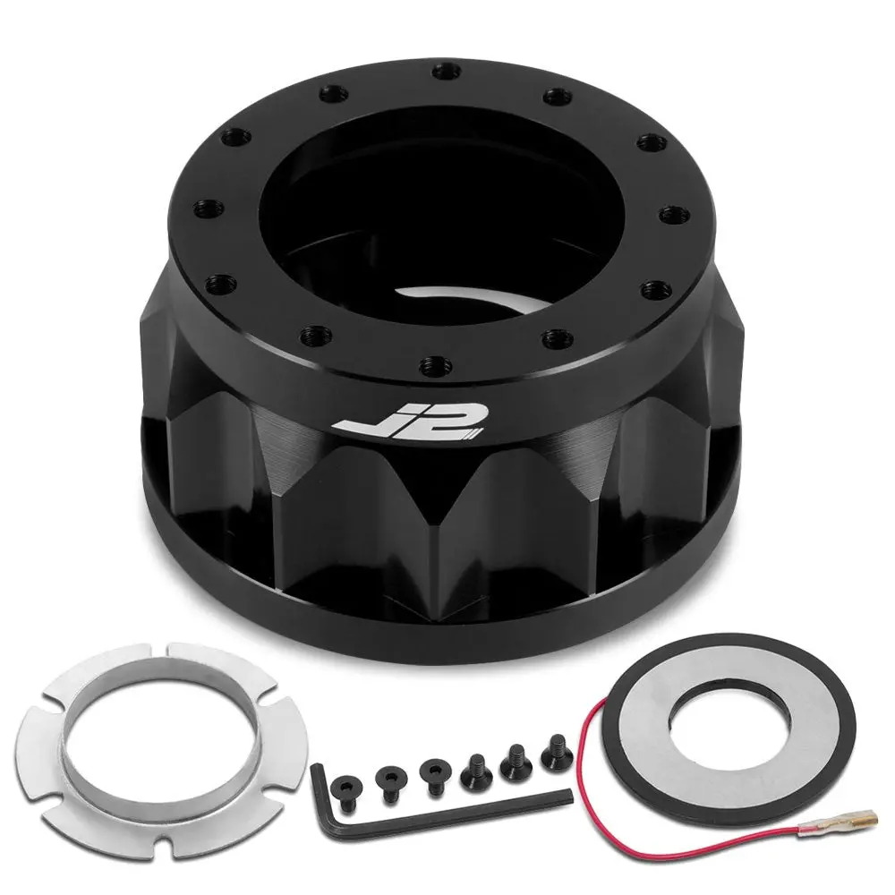 J2 Aluminum Black Gear Style 6-Bolt Wheel Hub Adapter For 91-95 Toyota Mr2 1