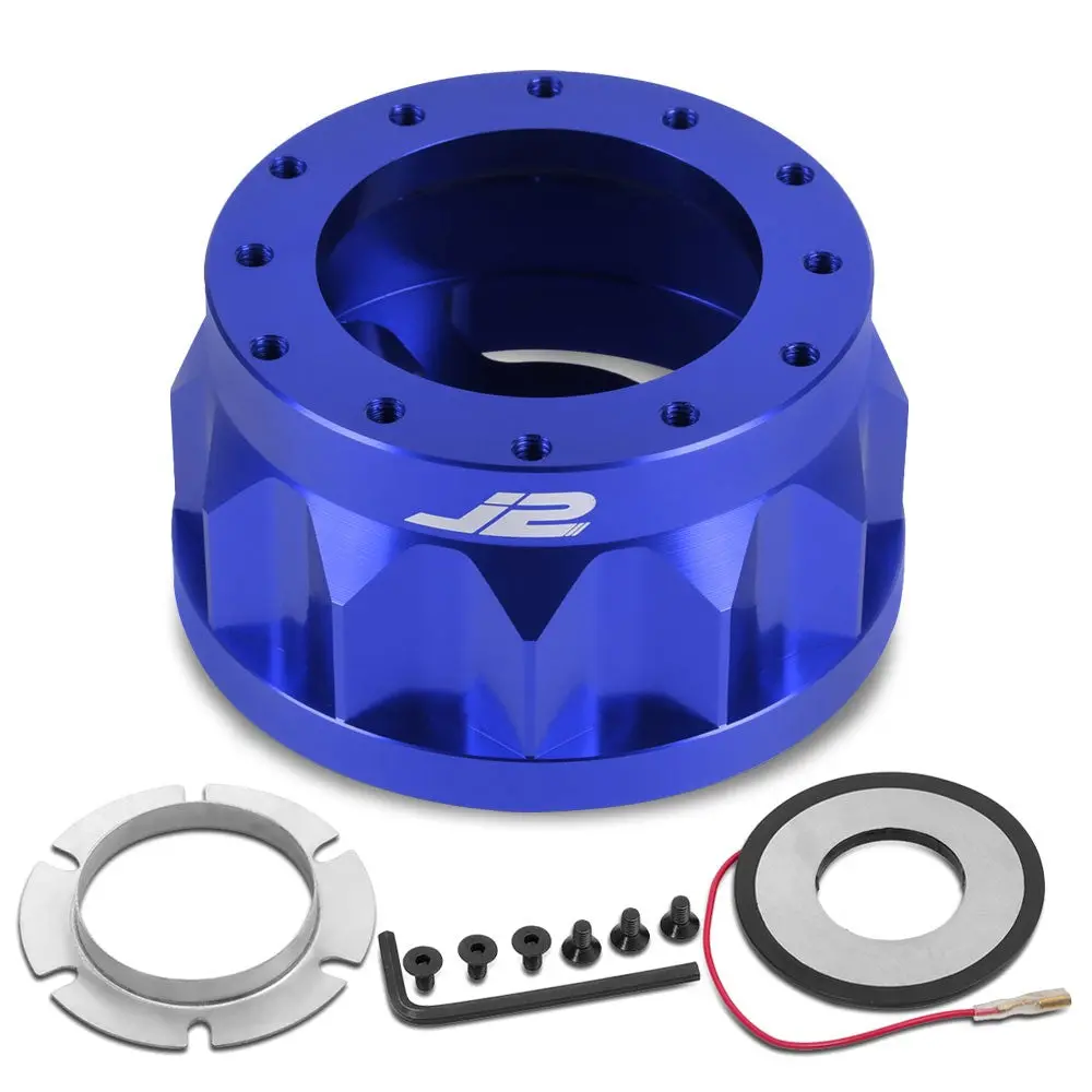 J2 Aluminum Blue Gear Style 6-Bolt Wheel Hub Adapter For 87-95 Toyota Pickup 1