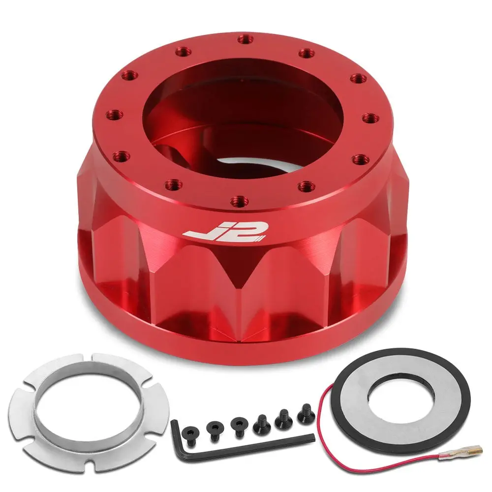 J2 Aluminum Red Gear Style 6-Bolt Wheel Hub Adapter For 04-21 Toyota Yaris 1