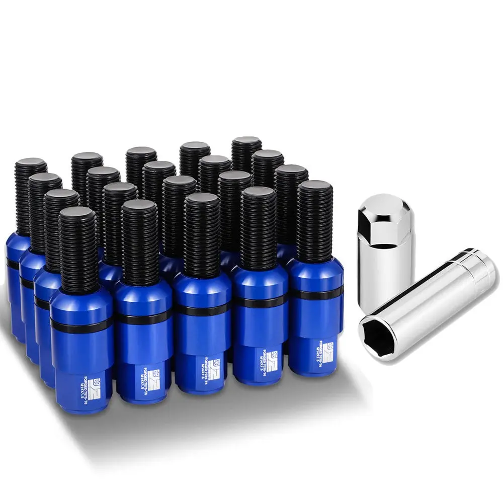20Pcs J2 Engineering Forged Aluminum Blue Lug Nuts [Closed End T7-041Bs] [Ball Seat / M14 X 1.5] 1
