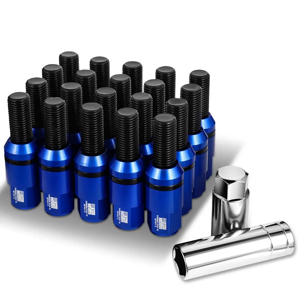 20Pcs J2 Engineering Forged Aluminum Blue Lug Nuts [Closed End T7-041Cs] [Conical Seat / M14 X 1.5] 1