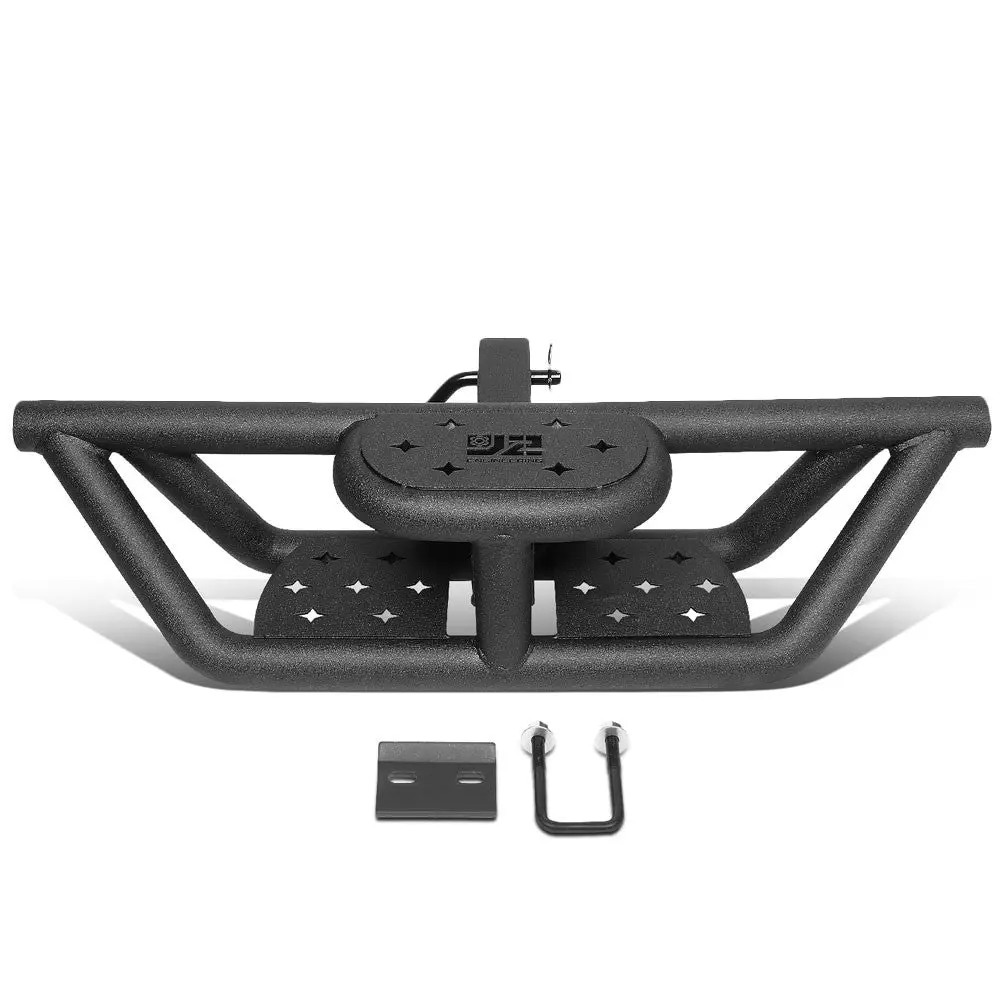 J2 Two-Tiered Tubular Step Design Universal  Carbon Steel 2" Tow Hitch Receiver Step 1