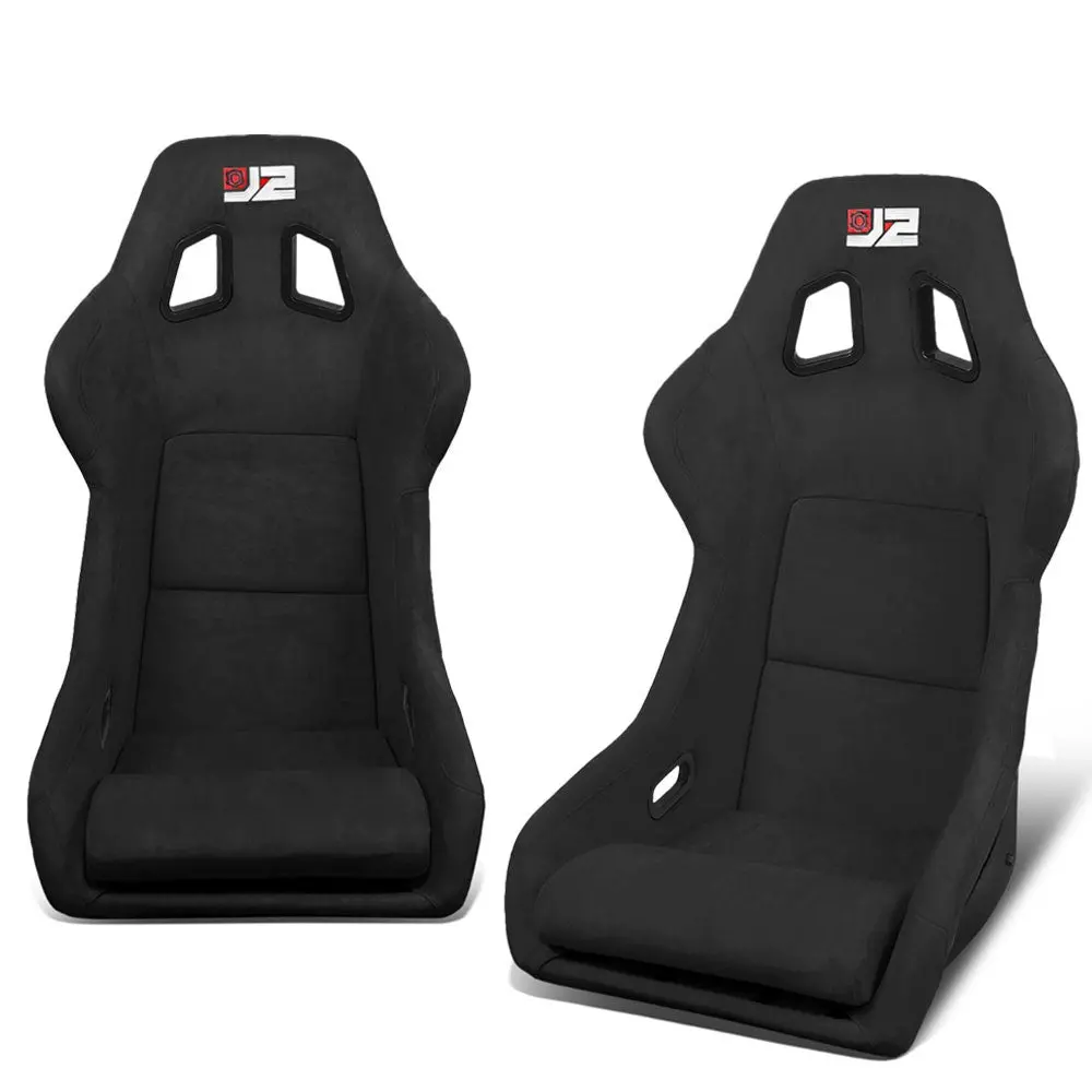 J2 Engineering J2-Rs-004-Bk (Large) Fixed Position Bucket Racing Seat W/Slider (Black) 1
