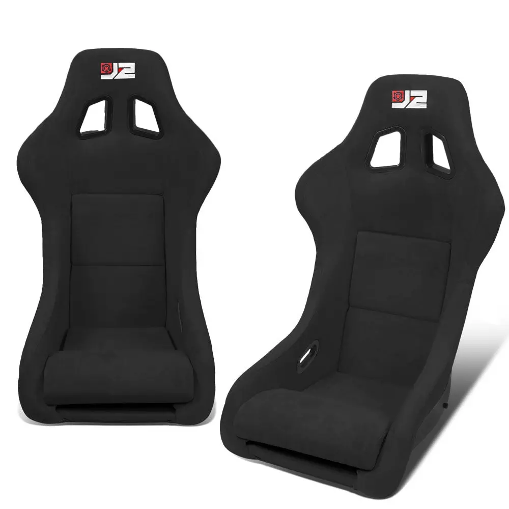 J2 Engineering J2-Rs-005-Bk (Medium) Fixed Position Bucket Racing Seat W/Slider (Black) 1