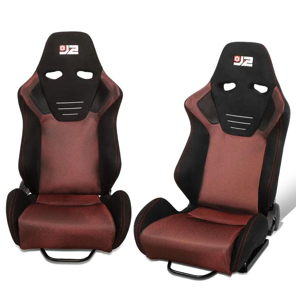 J2 Engineering J2-Rs-006-Rd Reclineable Racing Seat W/Slider (Black/Blue) 1
