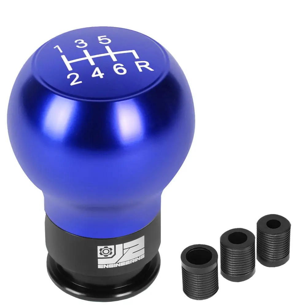 J2 Blue (Teardrop Shape Design) 6-Speed Pattern Manual Shift Knob (M8/M10/M12 Adapter) 1