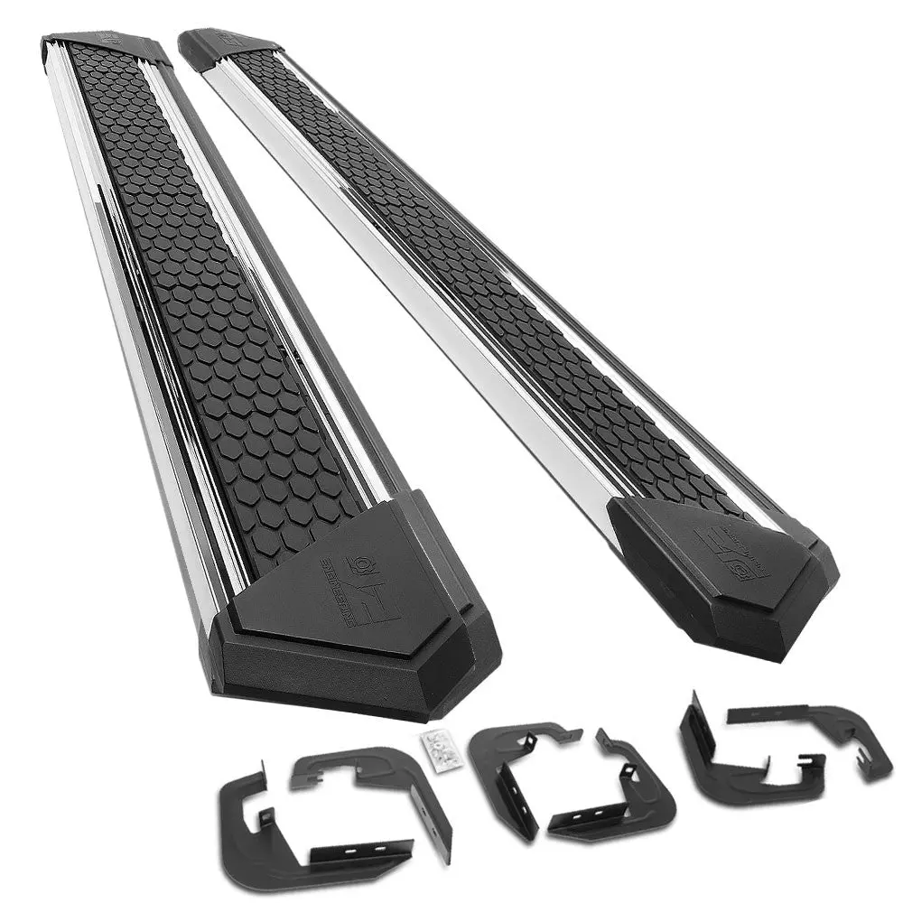 (J2 Honeycomb Pad Metal) Running Board Nerf Bar For 07-18 Silverado Sierra 1500/07-19 2500 3500 Hd [Extended Cab] 1