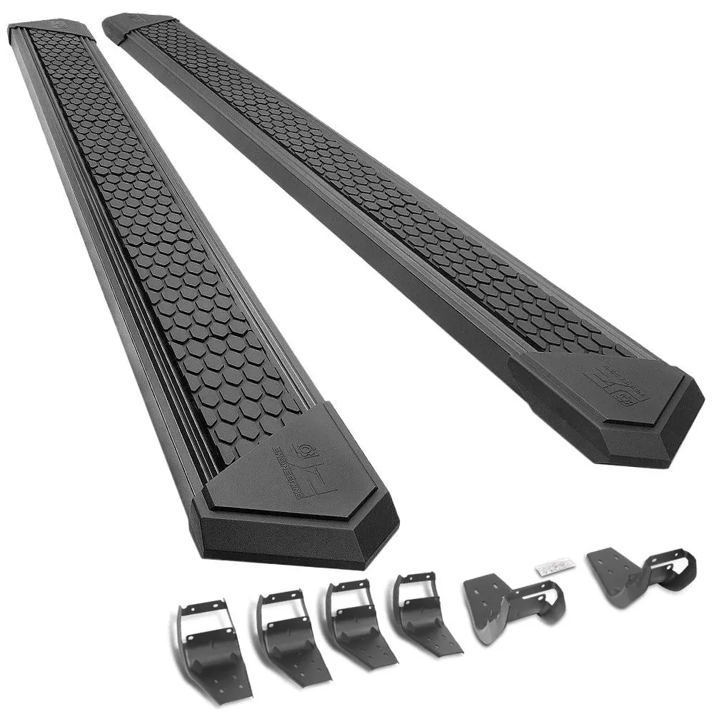 (J2 Honeycomb Pad Black) Running Board Nerf Bar For Ford 15+ F-150 / 17+ F-250 F-350 Super Duty [Crew Cab] 1