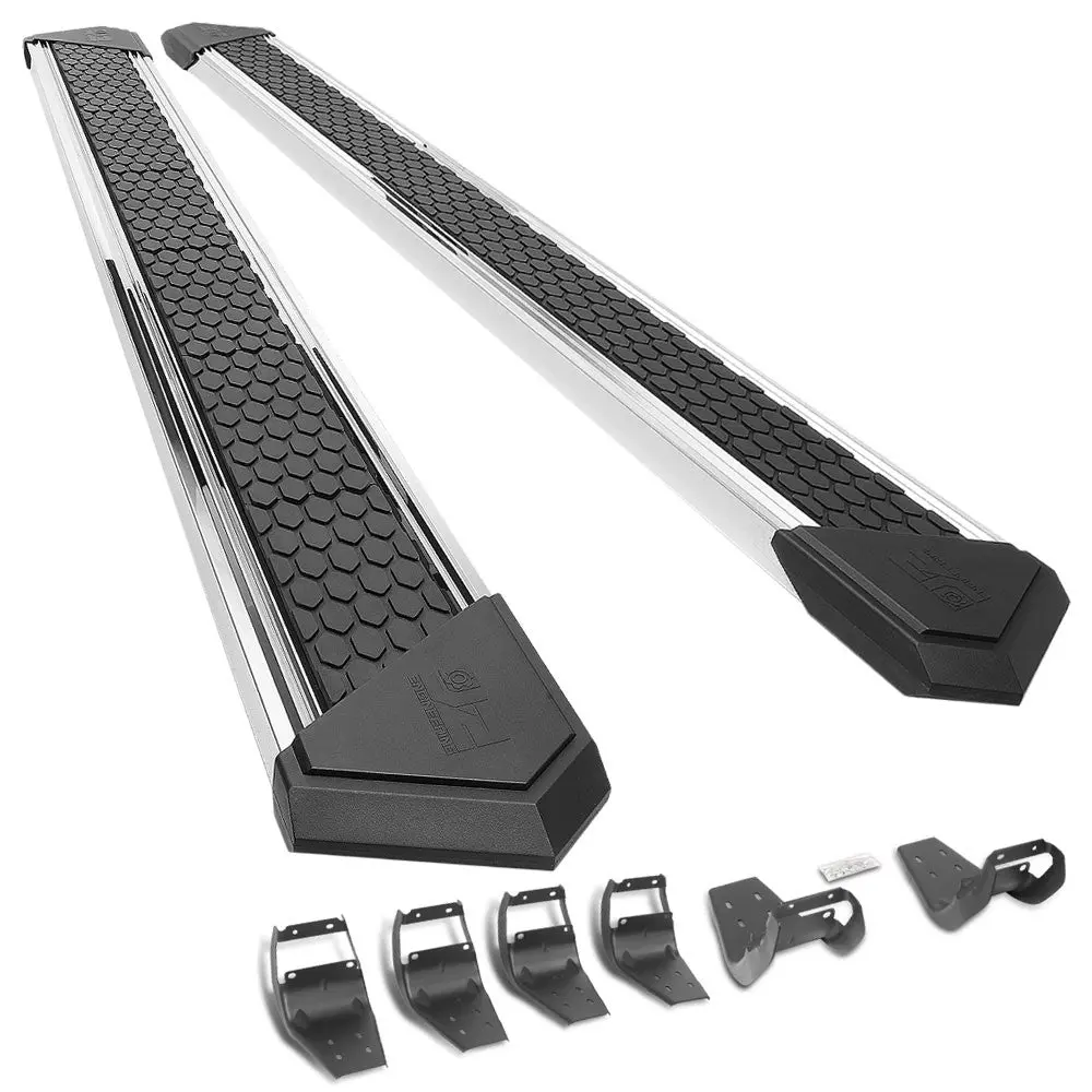 (J2 Honeycomb Pad Metal) Running Board Nerf Bar For Ford 15+ F-150 / 17+ F-250 F-350 Super Duty [Crew Cab] 1
