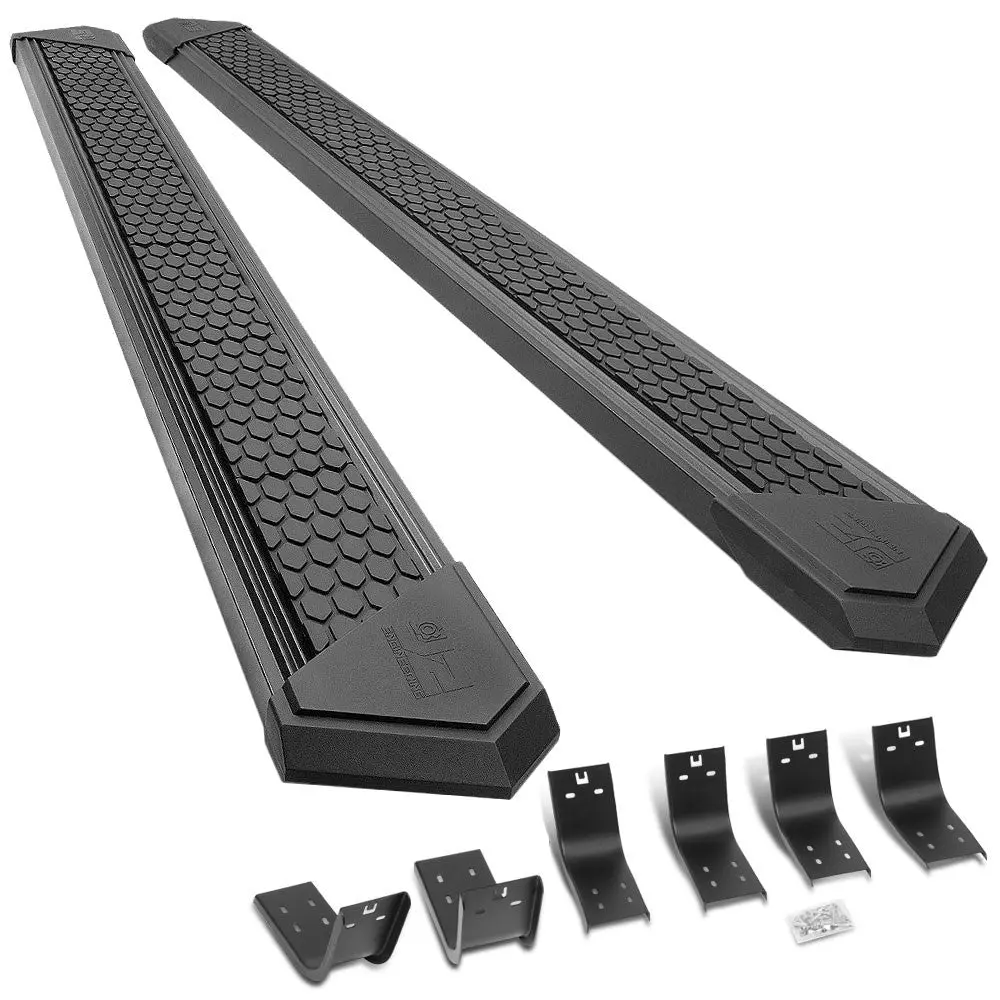 (J2 Honeycomb Pad Black) Running Board Nerf Bar For 09-18 Ram 1500 2500 3500/19+ Ram 1500 Classic [Crew Cab] 1