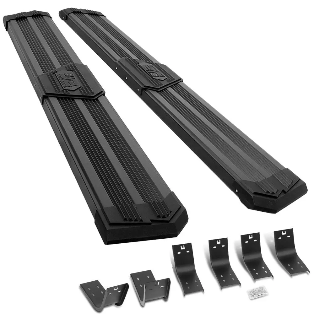 (J2 Wide Pleated Black) Running Board Nerf Bar For 09-18 Ram 1500 2500 3500/19+ Ram 1500 Classic [Crew Cab] 1