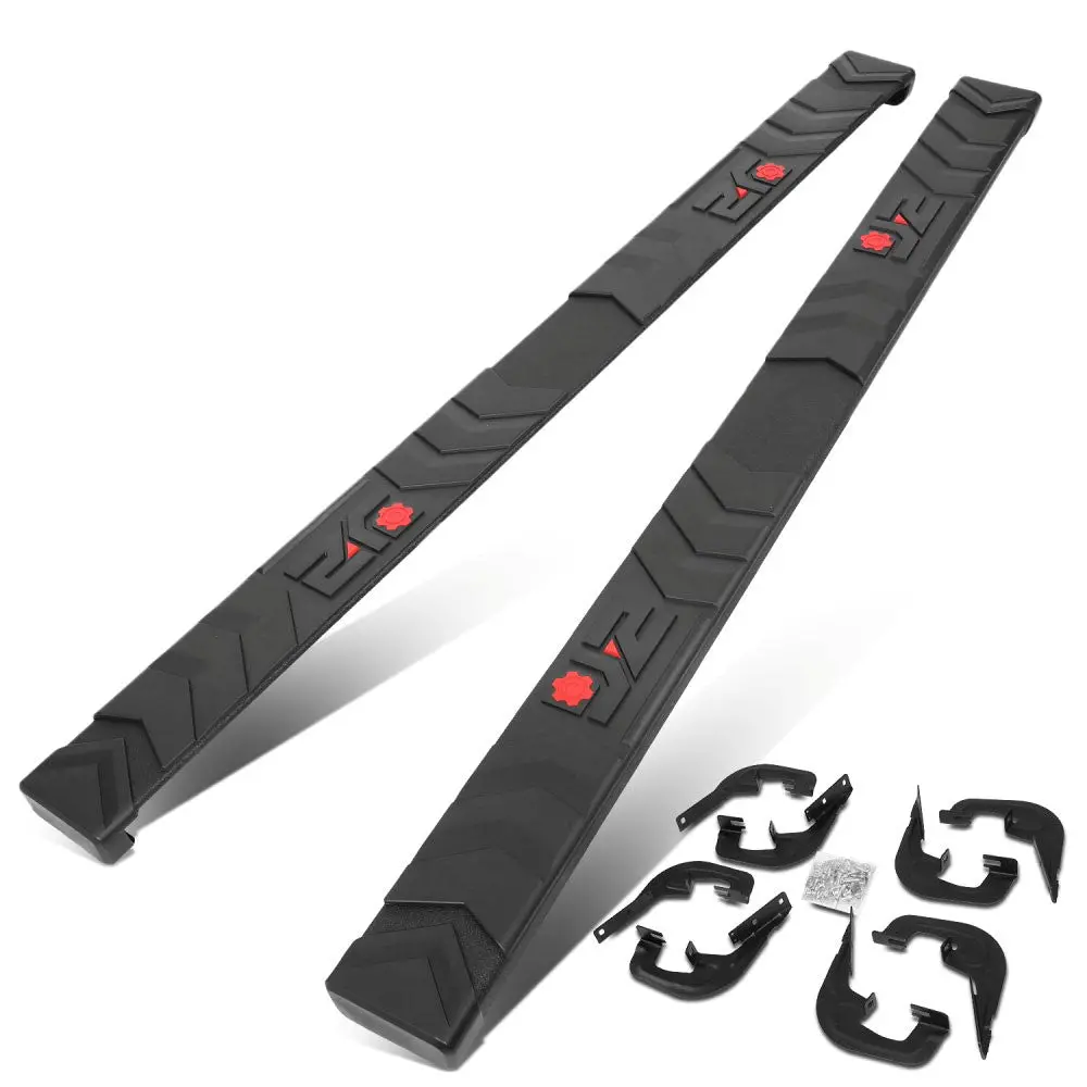 (J2 Arrow Pattern Black) Running Board Nerf Bar For 07-18 Silverado Sierra 1500/07-19 2500 3500 Hd [Crew Cab] 1