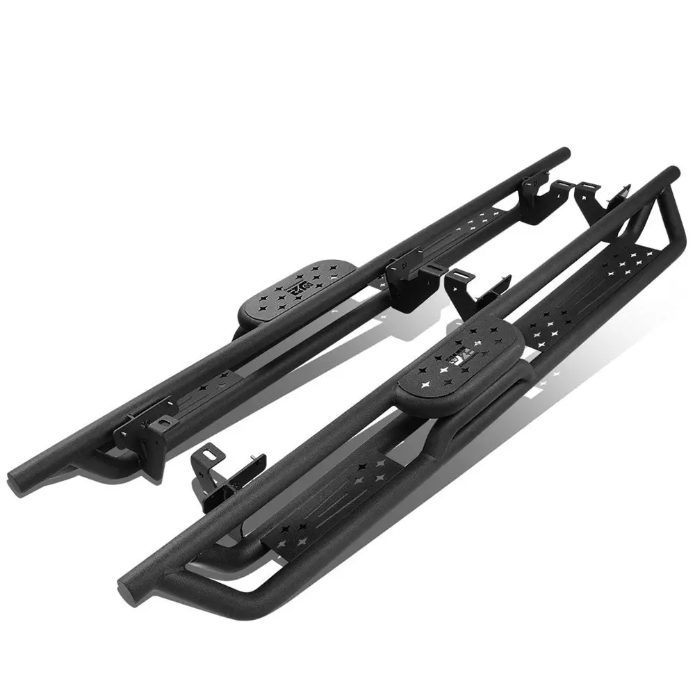 J2 Black Body Mount Rocker Panel Guard Running Board Nerf Bar For 18+ Jeep Wrangler 4Door Jl 1