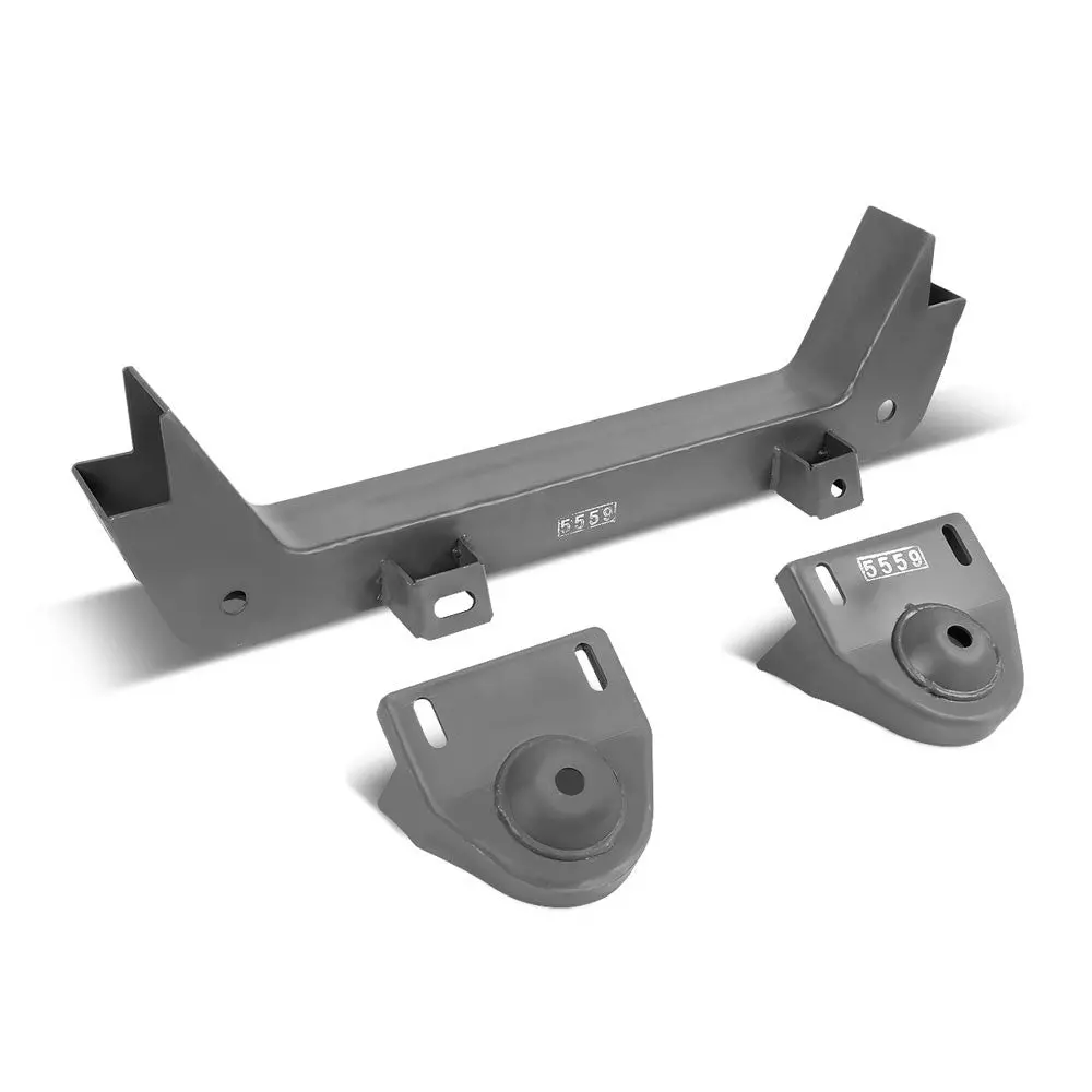 7-Gauge Steel Black Front Crossmember Mustang Ii Ifs For 55-58 Chevy Truck 1