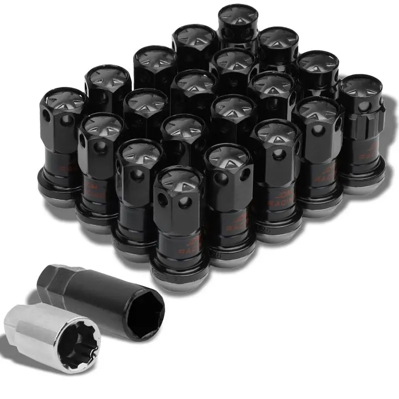 Gunmetal Accent/Black Body M12x1.25 Conical Close Tuner 16X Lug Nuts+4 Lock Nuts 1