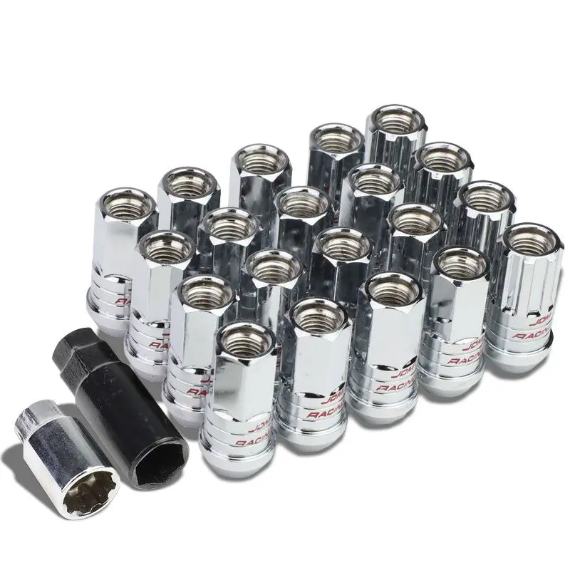 20Pcs Universal Aluminum Chrome Lug Nut [Open End Acorn Ty17] [Conical Seat / M12 X 1.25] 1