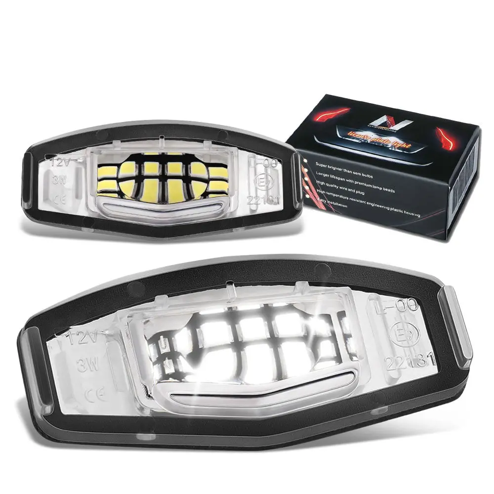 Nuvision Lpl-Ztl-9075 White Led Rear License Plate Light For 06-18 Csx Ilx Rdx Tsx Accord Civic 1
