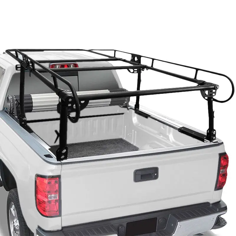 Universal Black Adjust Pickup Truck Bed Ladder Rack Quad Utility Bar 132" X 57" 1