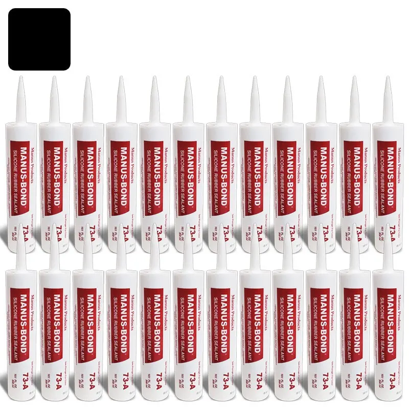 24X Manus-Bond 73-A Fix/Repair Sealant Sealer 300Ml Silicone Rubber Black 1