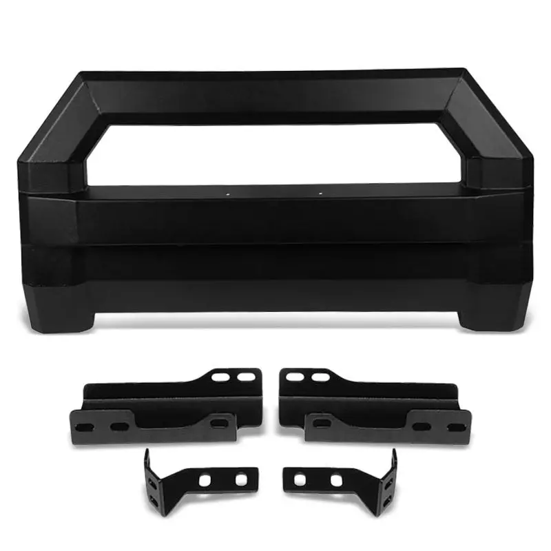 Black Square Bull Bar Grill Guard+License Bracket For 07-18 Gmc Sierra 1500 1