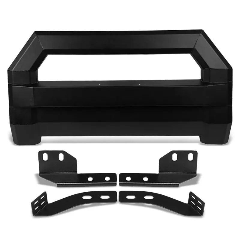 Black Square Front Bull Bar Grill Guard+License Bracket For 07-18 Toyota Tundra 1