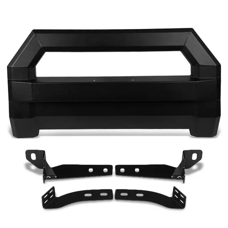 Black Square Front Bull Bar Grill Guard+License Bracket For 16-18 Toyota Tacoma 1