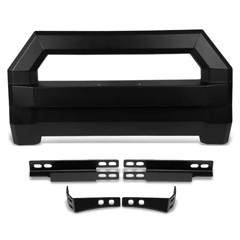 Black Square Front Bull Bar Grill Guard+License Bracket For 15-18 Chevy Colorado 1