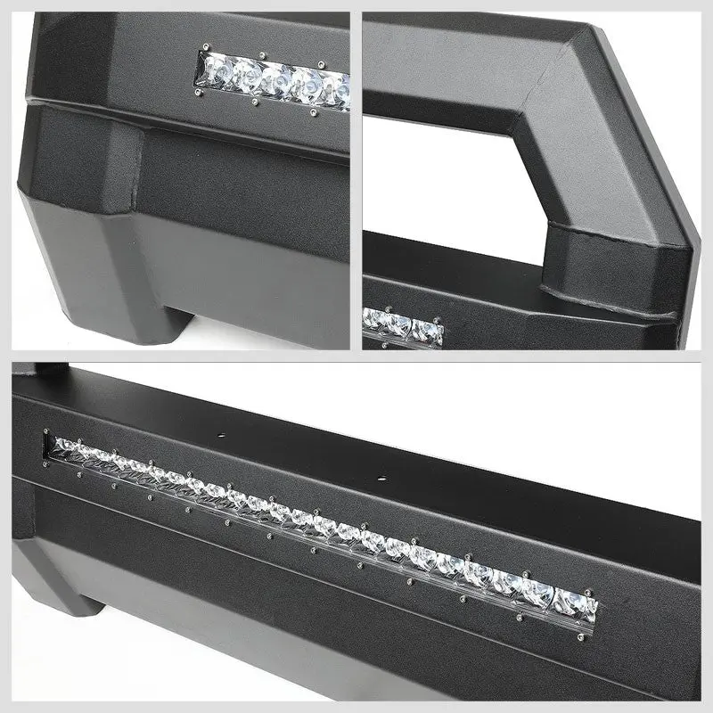 Square Textured Bull Bar Grill Guard+License Bracket+Led Bar For 16-18 Tacoma 2