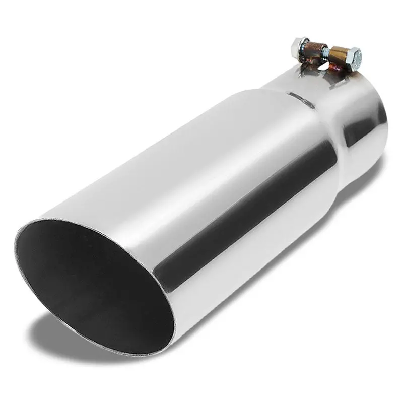 3" Inlet Stainless Steel Round Cut Rolled Exhaust Muffler Tip 11.75"L/3.5" Tip 1