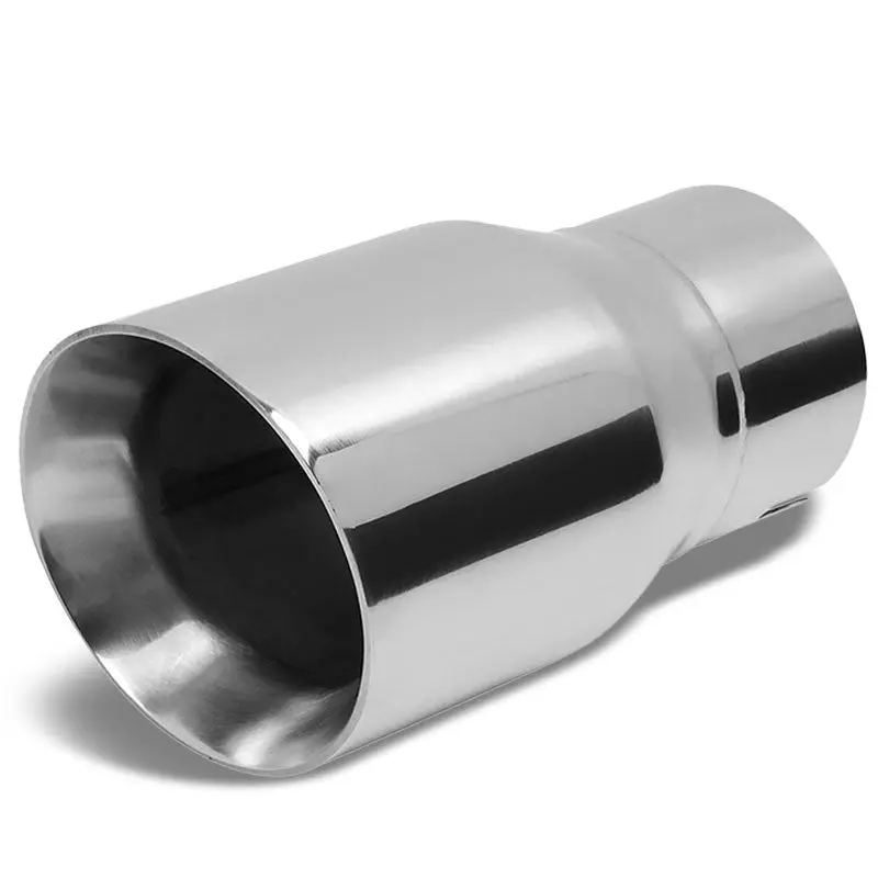 3" Inlet Stainless Steel Round Cut Rolled Exhaust Muffler Tip 7.75"L/4.0" Tip 1