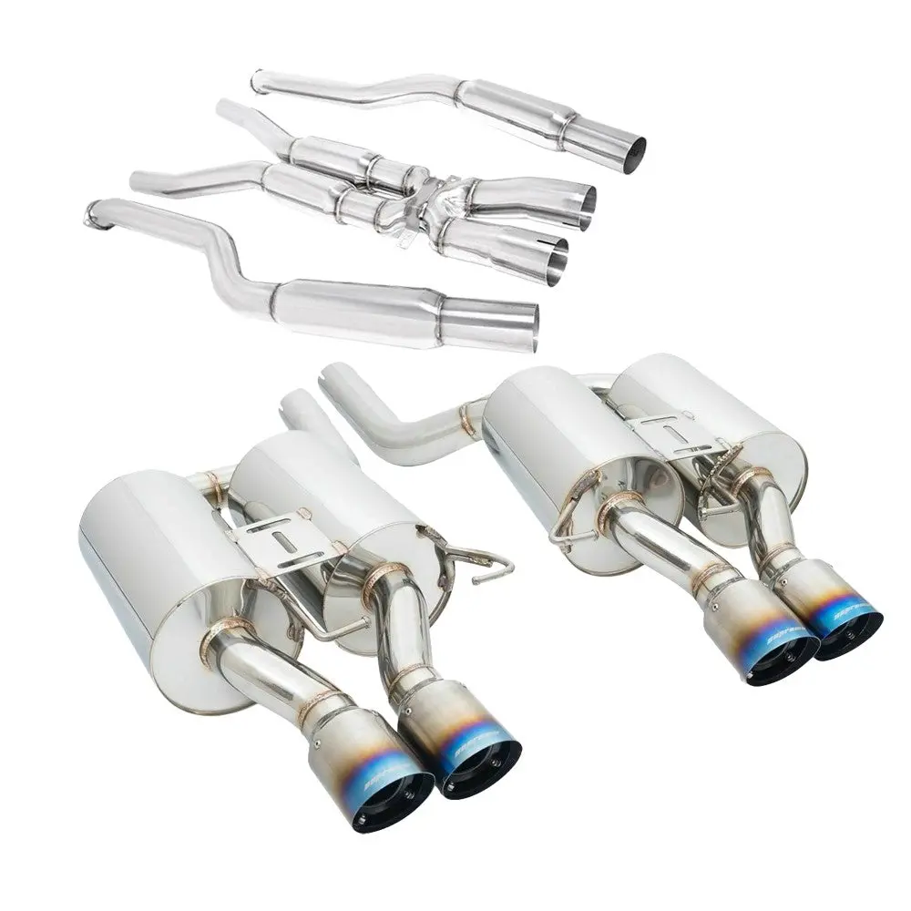 Megan Abe Exhaust System 3.5" Quad Blue Titanium Tips W/Tube For 05-10 Bmw M5 E60 1