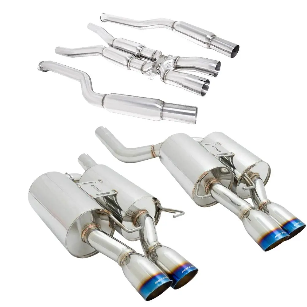 Megan Abe Exhaust System 3.5" Quad Burnt Roll Tip W/Tube For 05-10 Bmw M5 E60 1