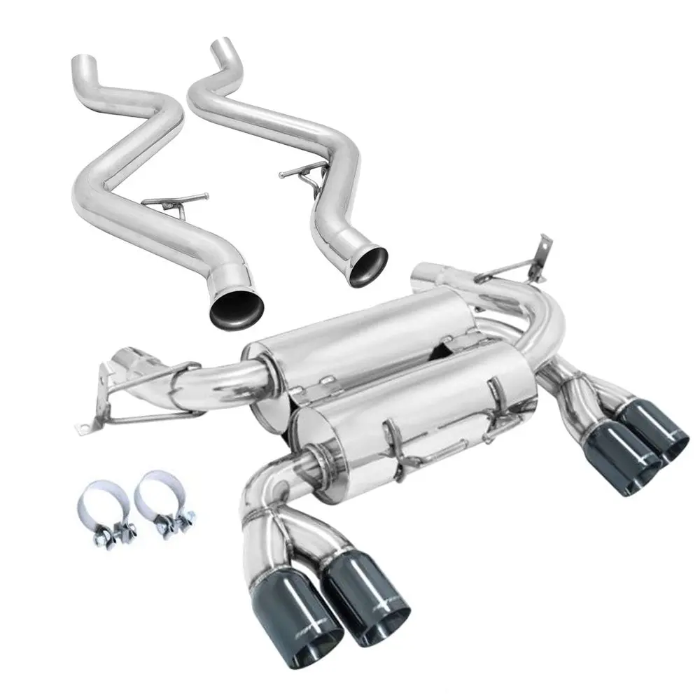 Megan Supremo Abe Exhaust System Black Chrome Tip For 08-13 Bmw M3 E90 4Dr 1