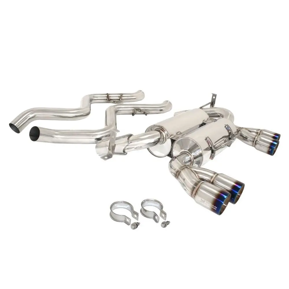 Megan Supremo Abe Exhaust System Burnt Rolled Tip For 08-13 Bmw M3 E90 4Dr 1