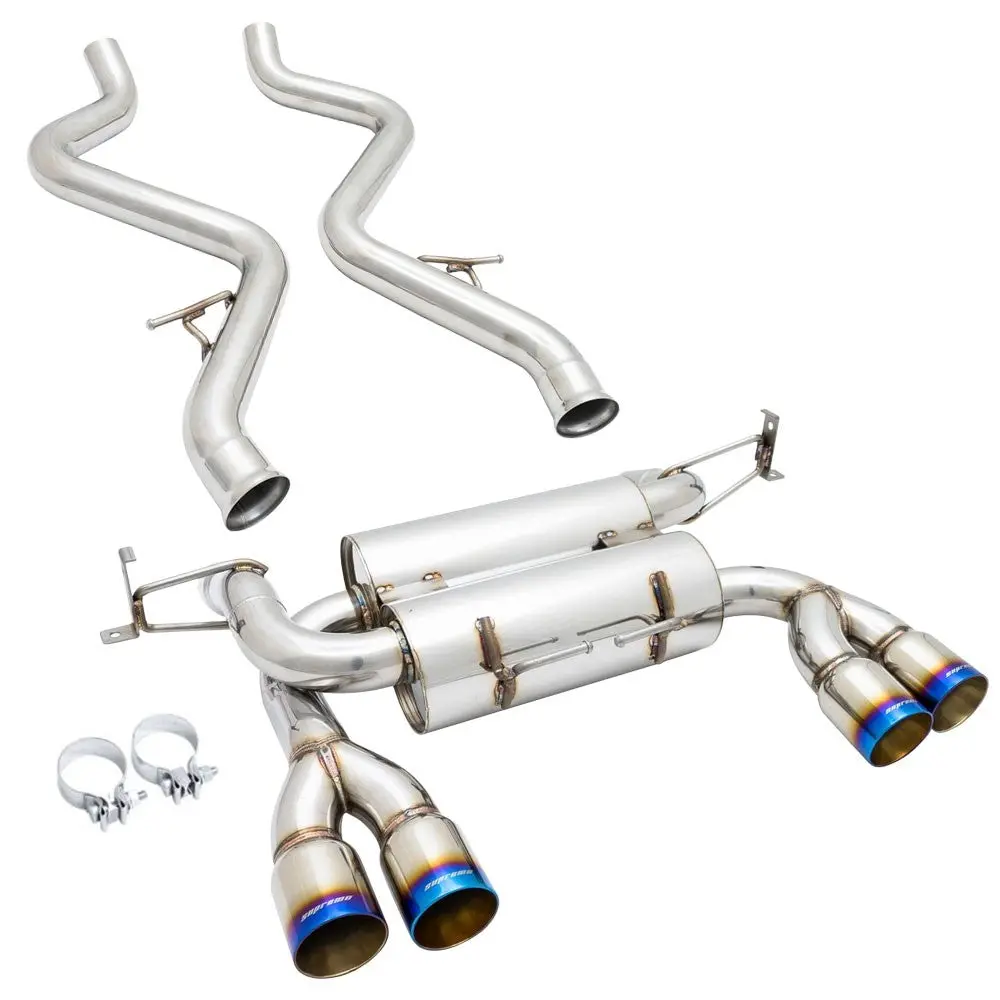 Megan Supremo Abe Exhaust System Burnt Blue Tips For 08-13 Bmw M3 E92 2Dr 1