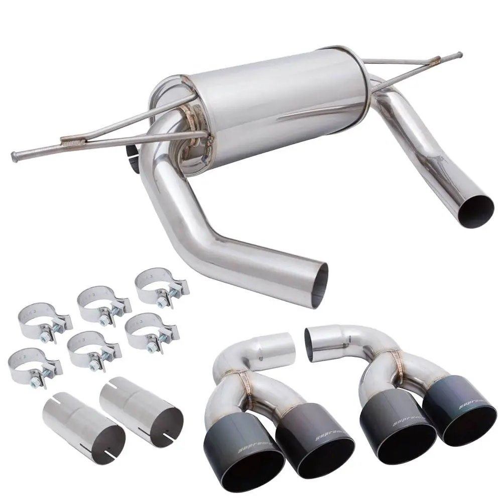 Megan Supremo Abe Exhaust System Black Chrome Tips For 15-20 M3 F80/M4 F82 1