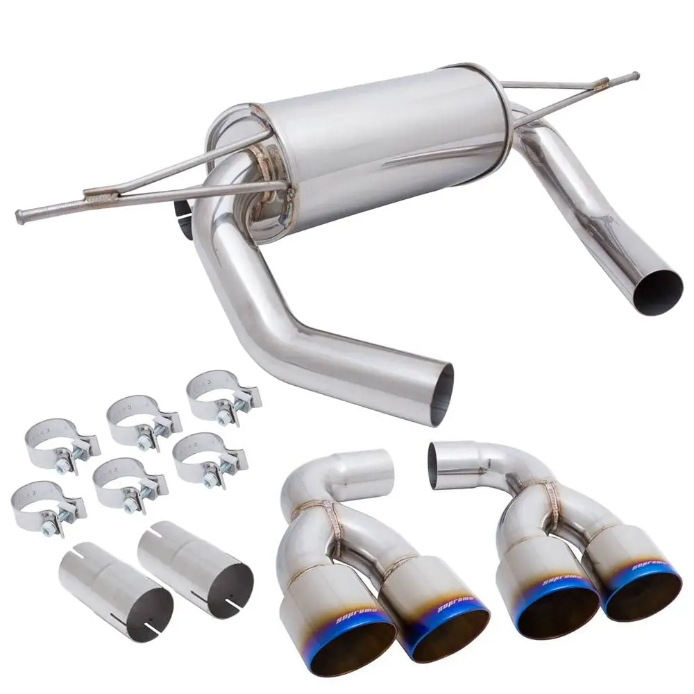 Megan Supremo Abe Exhaust System Burnt Blue Tips For 15-20 M3 F80/M4 F82 1