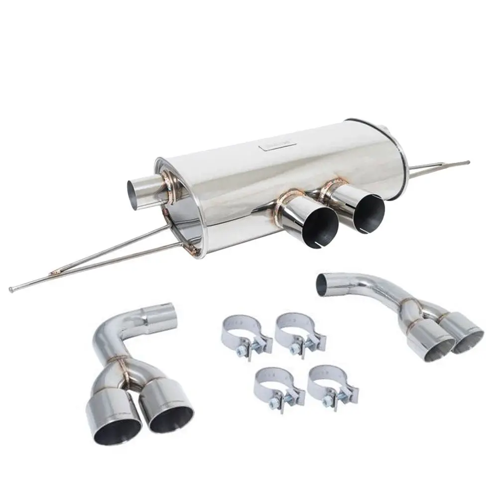 Megan Supremo Series Axleback Exhaust System Silver Polish Quad Rolled Tips For Bmw 15-18 X5/15-19 X6 M Sport (F85/F86) 1