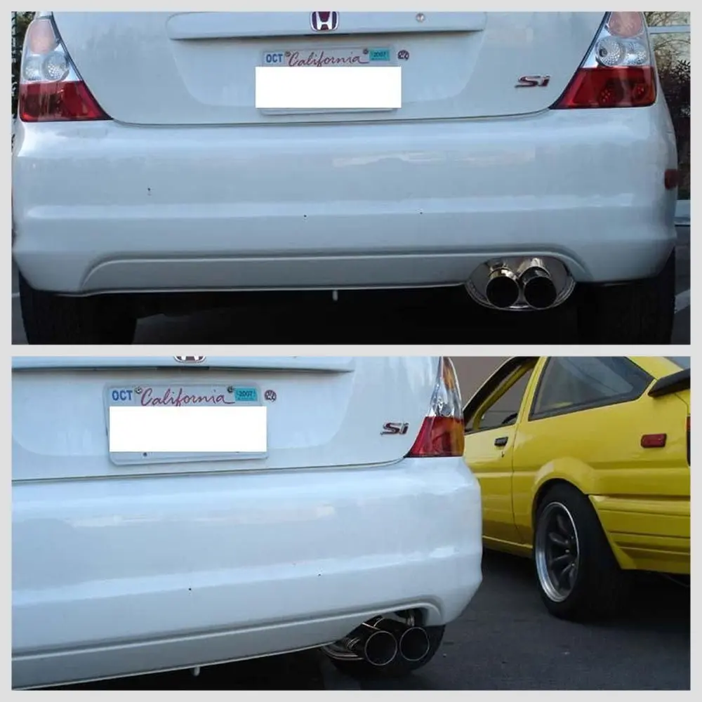 Megan Abe Exhaust System+Dual Tip For 02-05 Honda Civic Si 2.0L Ep3 Hb 2