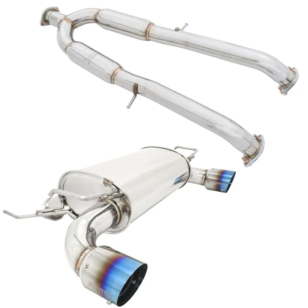 Megan Rs Series Stainless Steel Abe Exhaust System 4" Burnt Tip For 09-19 350Z 1