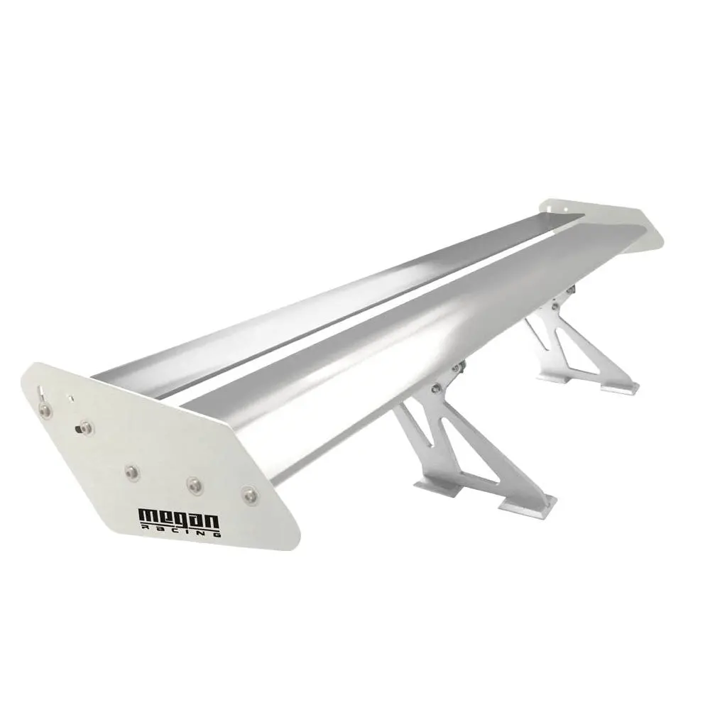 Megan Racing Universal Adjustable Silver Type-Gt Rear Trunk Spoiler Wing 56"X10" 1