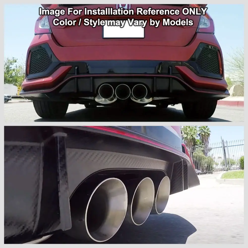 Megan Stainless Steel Cbs Exhaust System W/Burnt Tri-Tip For 17-21 Honda Civic Type-R Fk8 2